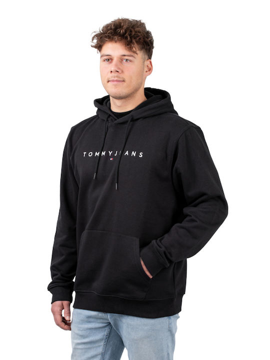 Tommy Jeans pánska mikina čierna s kapucňou