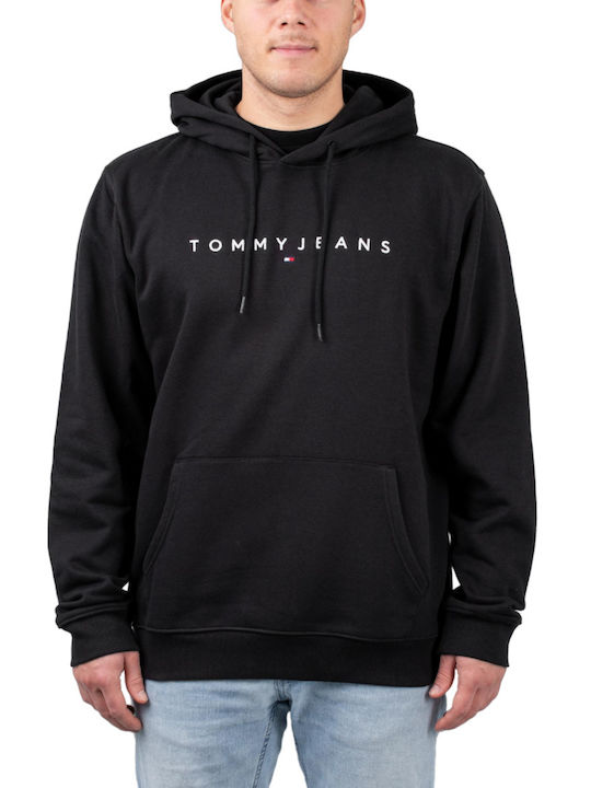 Tommy Jeans pánska mikina čierna s kapucňou