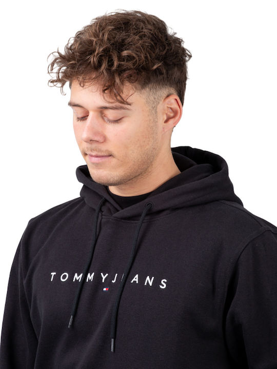 Tommy Jeans pánska mikina čierna s kapucňou