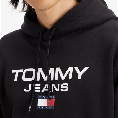 Tommy Jeans pánska mikina čierna s kapucňou