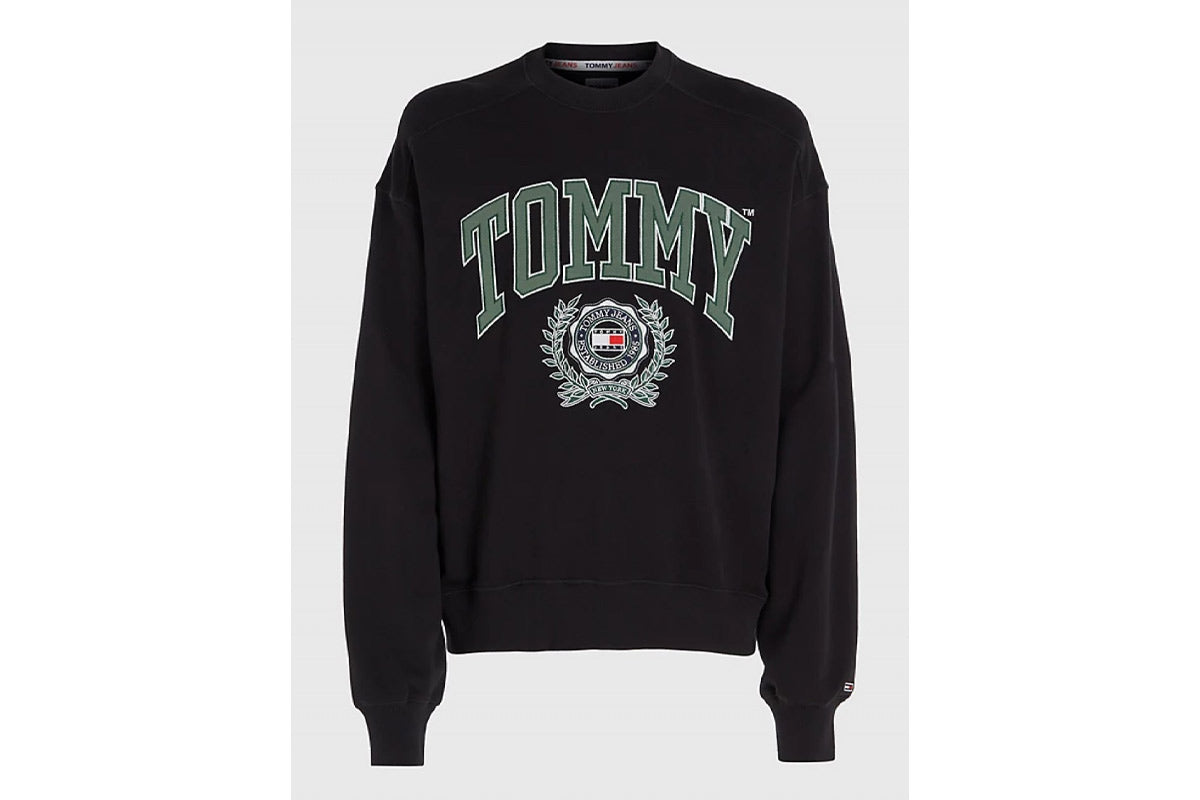 Tommy Jeans pánska mikina čierna s logom