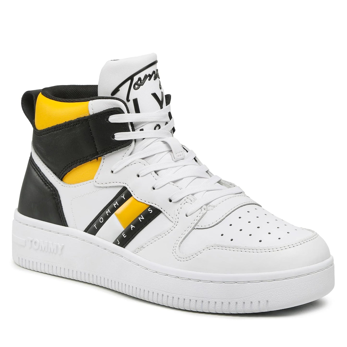 Tommy Jeans pánske tenisky Retro Basket Mid Cut biele