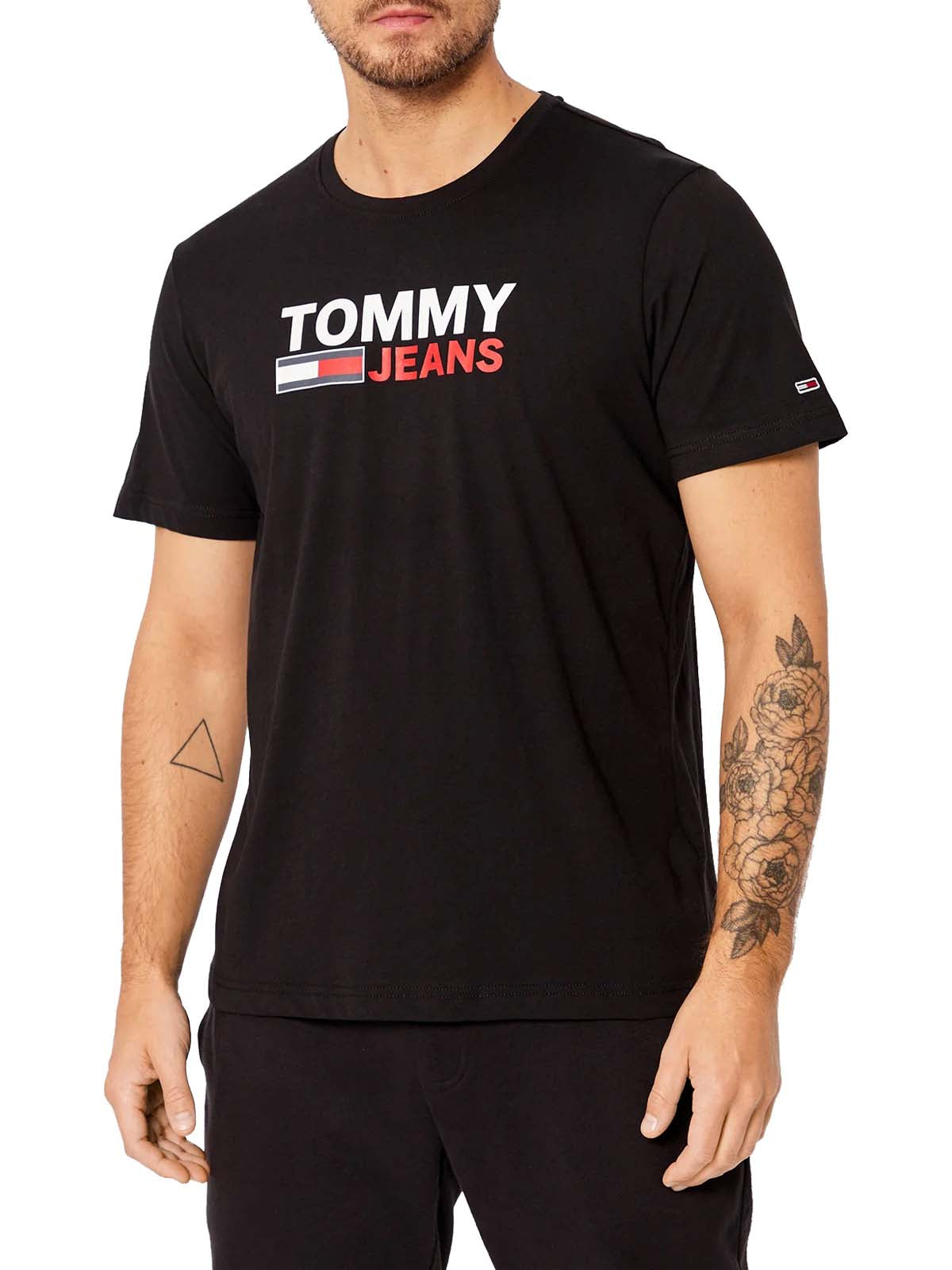 Tommy Jeans pánske tričko corp logo tee - čierne