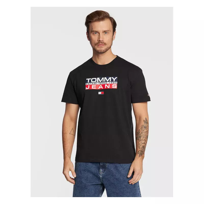 Tommy Jeans pánske tričko corp logo tee - čierne