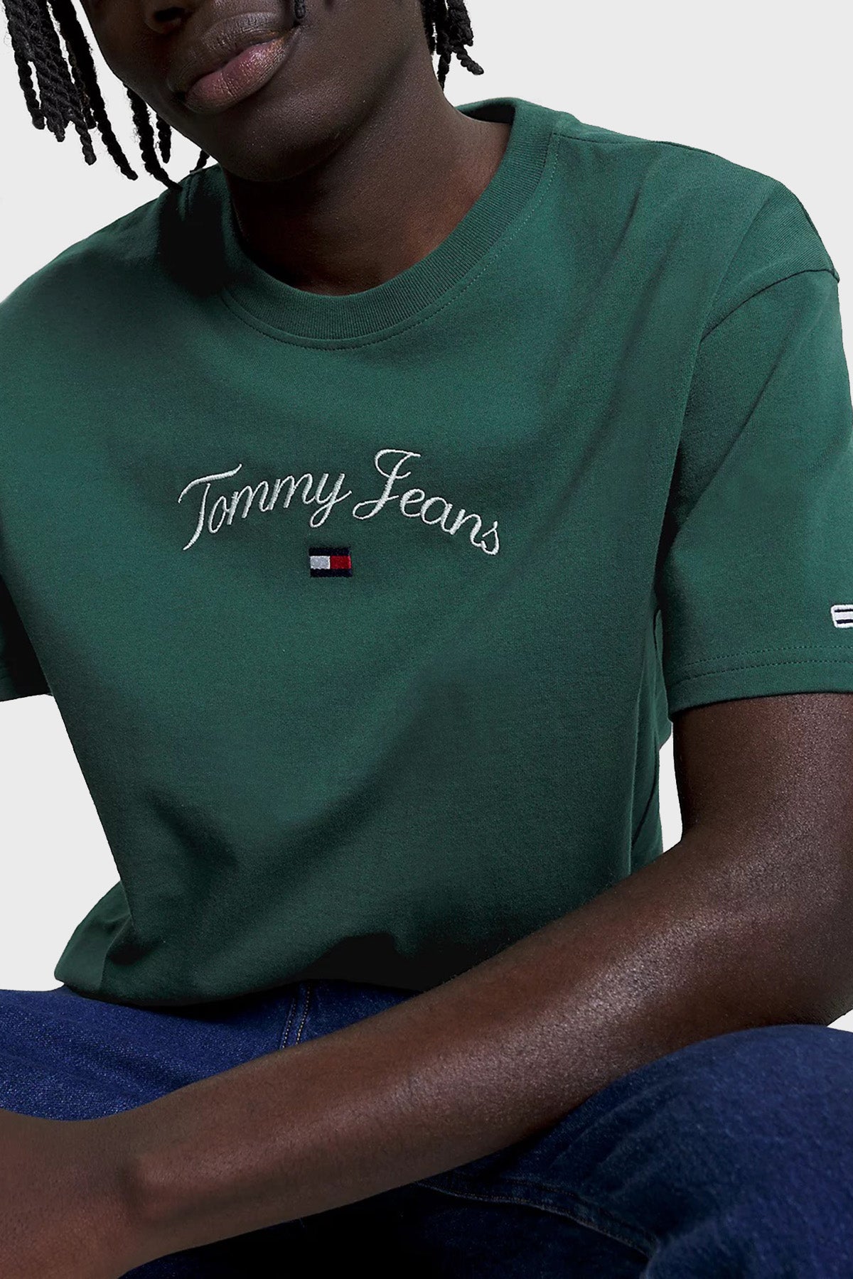 Tommy Jeans pánske tričko Regular Fit zelené