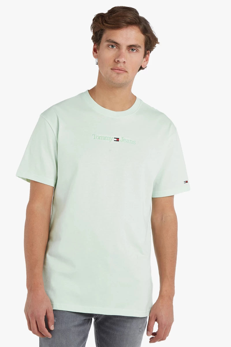 Tommy Jeans pánske tričko Small Text zelené (Mint)