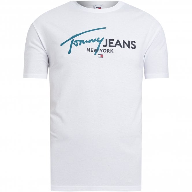 Tommy Jeans pánske tričko TJM Reg Spray Pop Colour biele