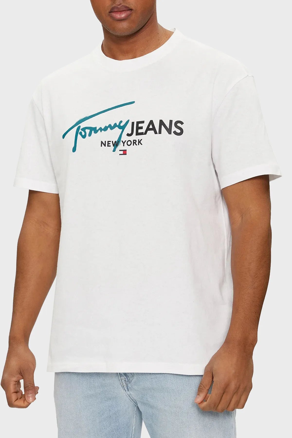 Tommy Jeans pánske tričko TJM Reg Spray Pop Colour biele