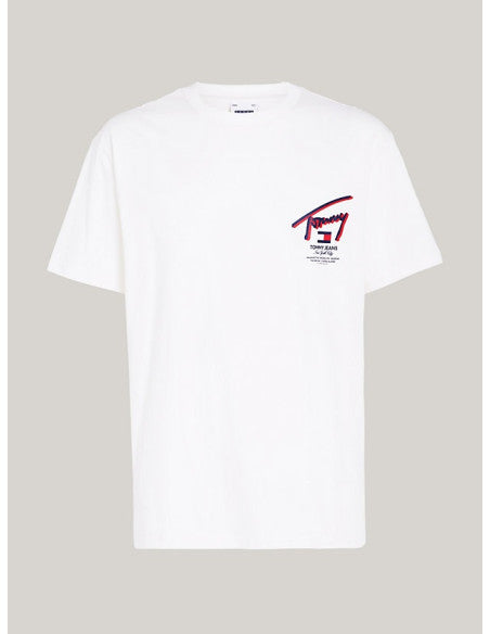 Tommy Hilfiger pánske tričko Signature Back Logo T-Shirt biele