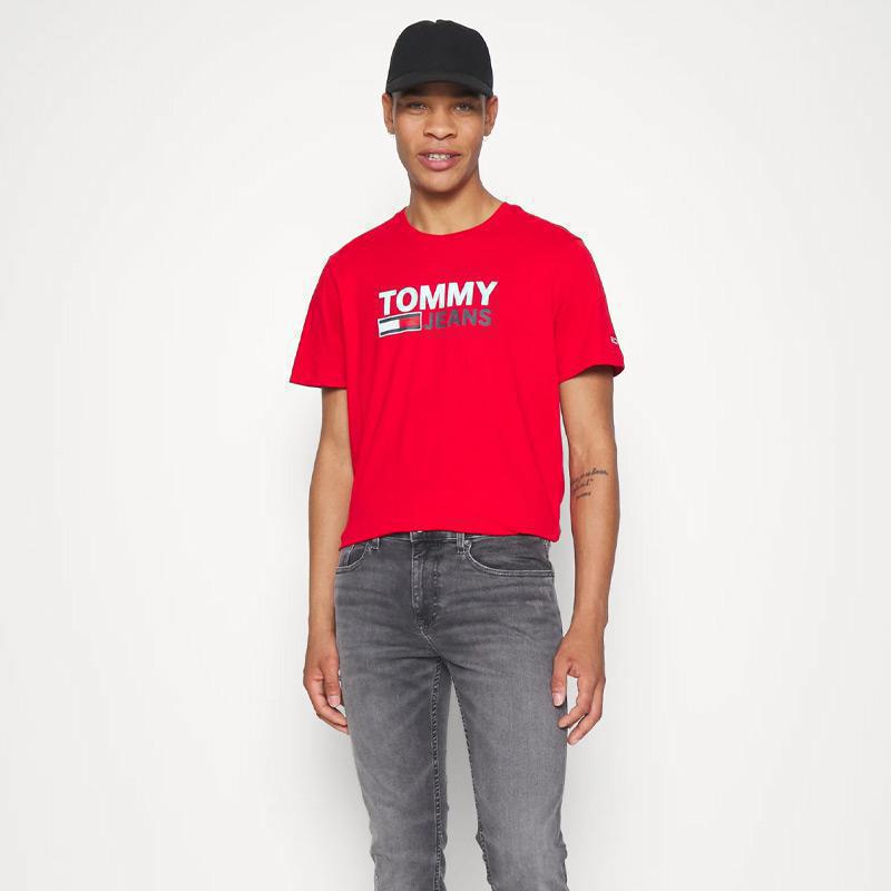 Tommy Jeans pánske tričko červené