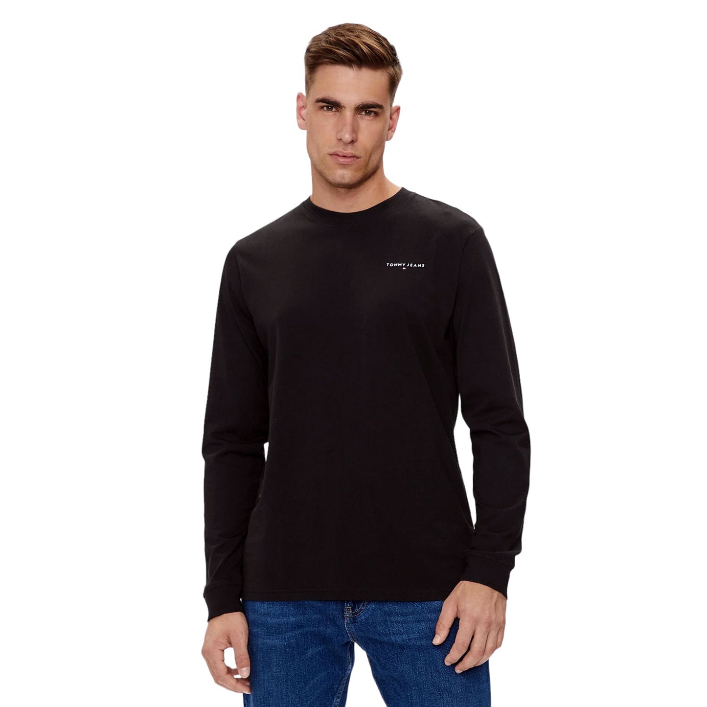 Tommy Jeans pánske tričko s dlhým rukávom čierne