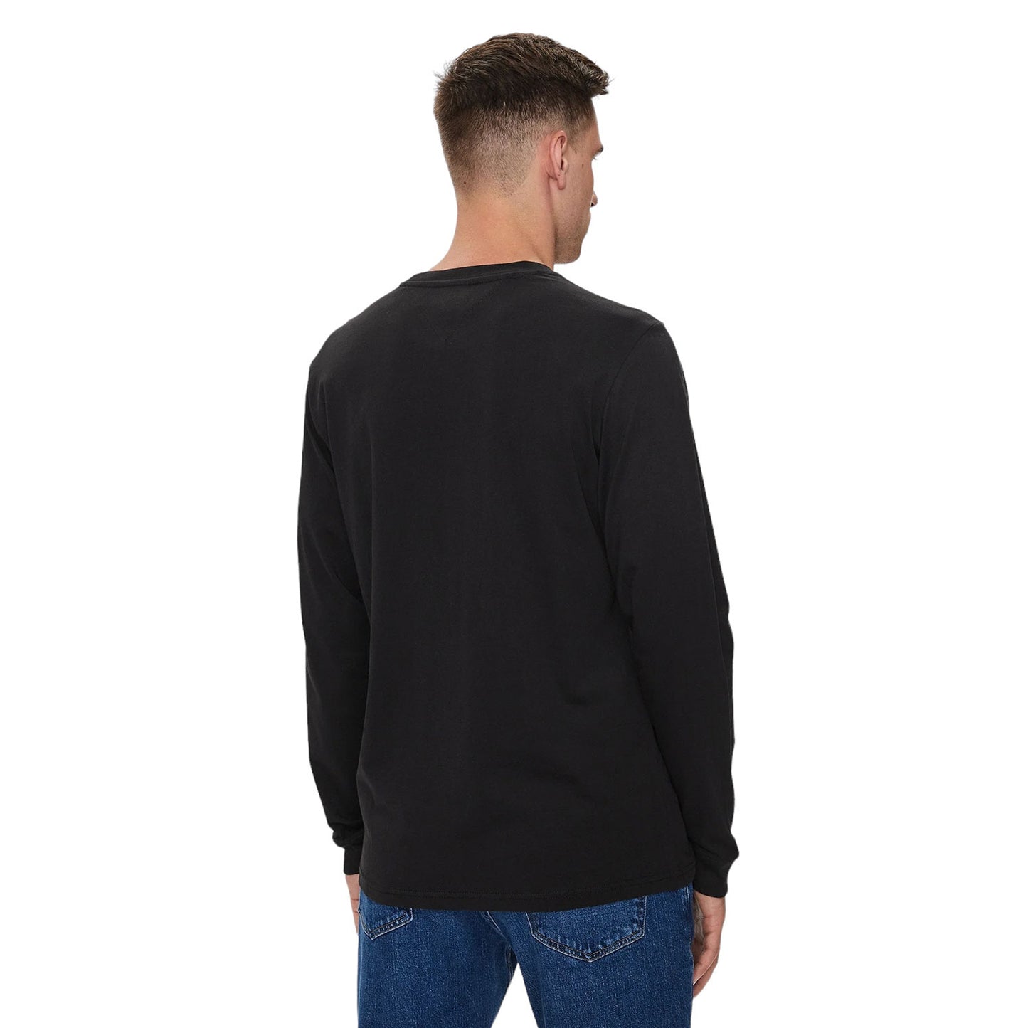 Tommy Jeans pánske tričko s dlhým rukávom čierne