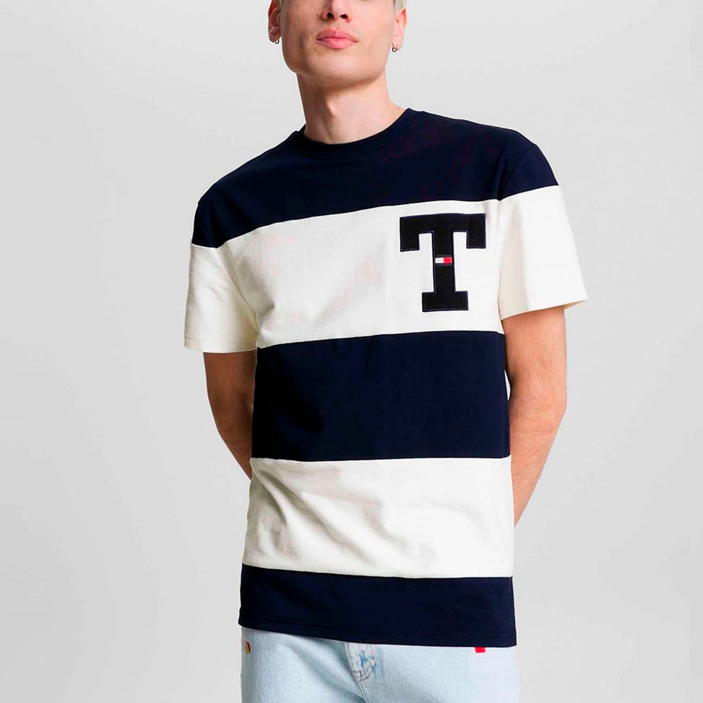 Tommy Jeans pánske tričko s pruhmi modro-biele