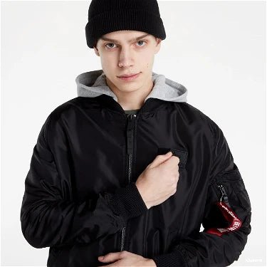 Alpha Industries pánska bunda čierna s kapucňou - Original Brands