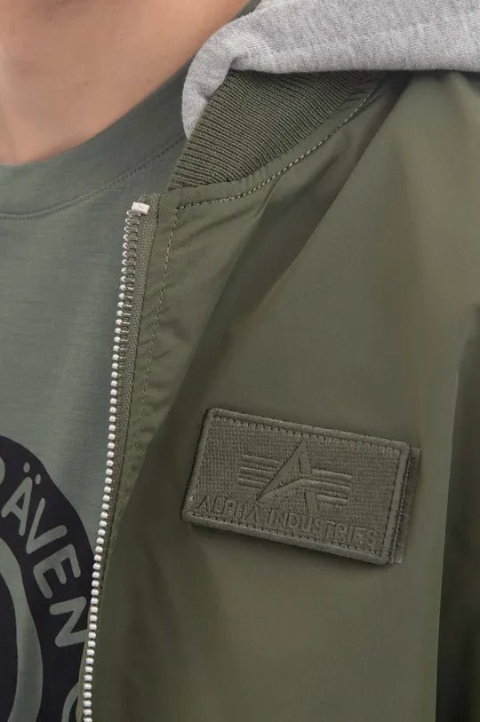 Alpha Industries pánska bunda zelená s kapucňou - Original Brands