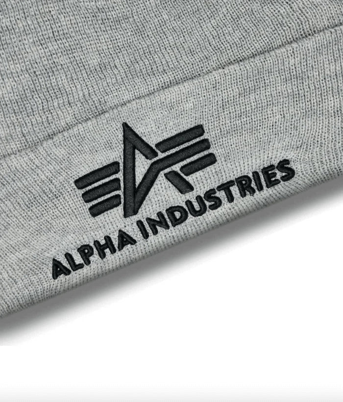 Alpha Industries pánska čiapka 3D Beanie šedá - Original Brands