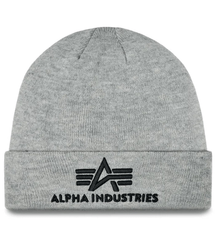 Alpha Industries pánska čiapka 3D Beanie šedá - Original Brands