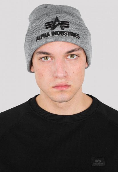 Alpha Industries pánska čiapka 3D Beanie šedá - Original Brands