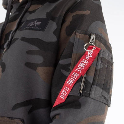 Alpha Industries pánska mikina Back Print Hoody Camo tmavá maskáčová - Original Brands