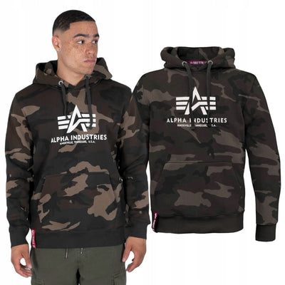Alpha Industries pánska mikina Basic Camo s kapucňou US Woodland - Original Brands