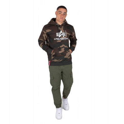 Alpha Industries pánska mikina Basic Camo s kapucňou US Woodland - Original Brands