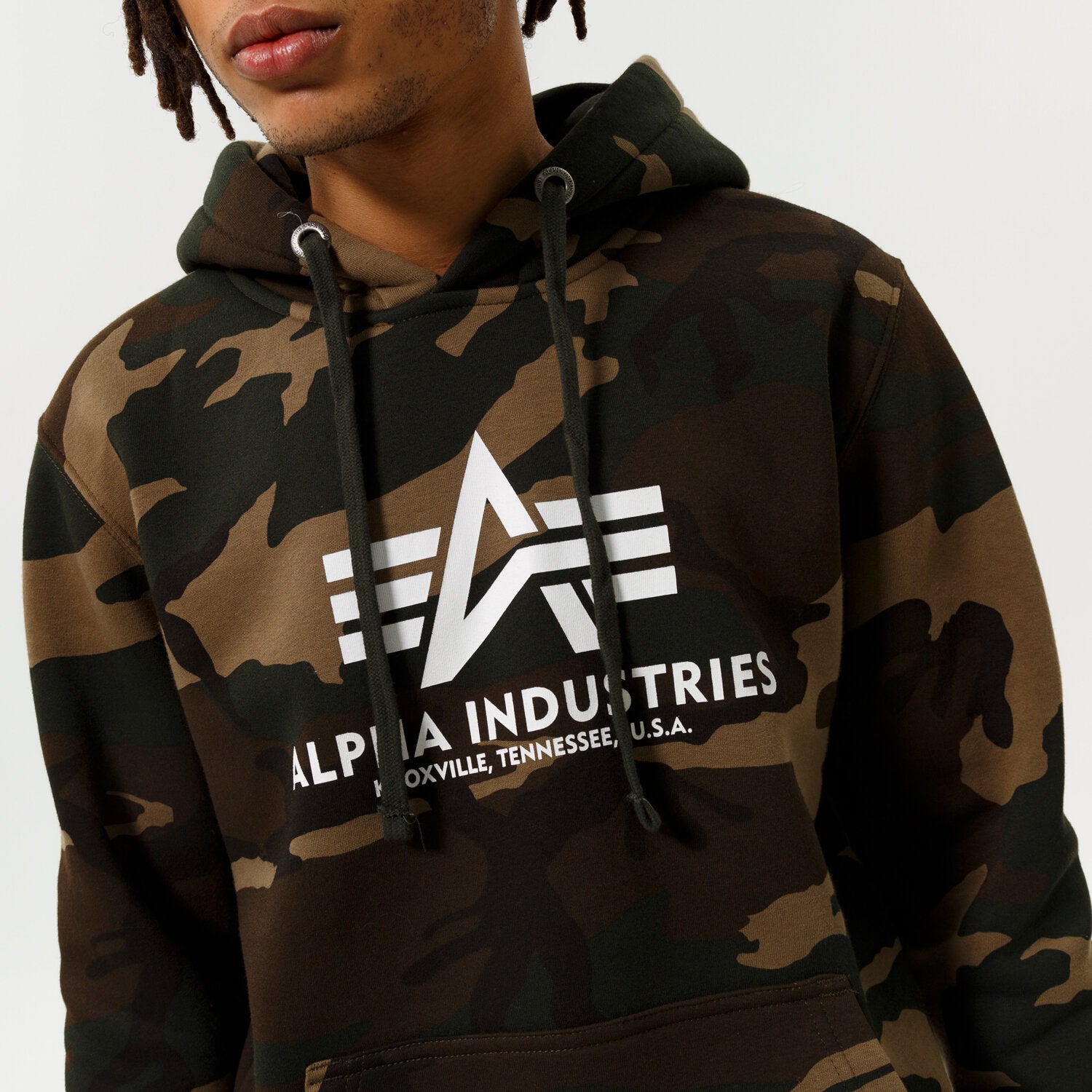 Alpha Industries pánska mikina Basic Hoodie Camo multicolor s kapucňou - Original Brands