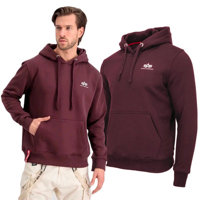 Alpha Industries pánska mikina Basic Small Logo bordová - Original Brands