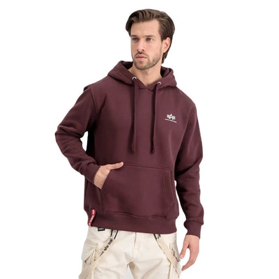 Alpha Industries pánska mikina Basic Small Logo bordová - Original Brands