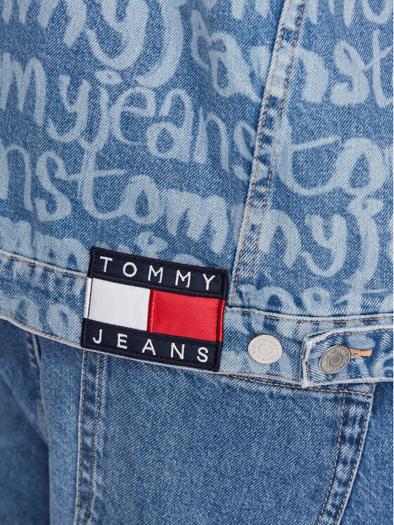 Tommy Jeans pánska rifľová bunda modrá oversize